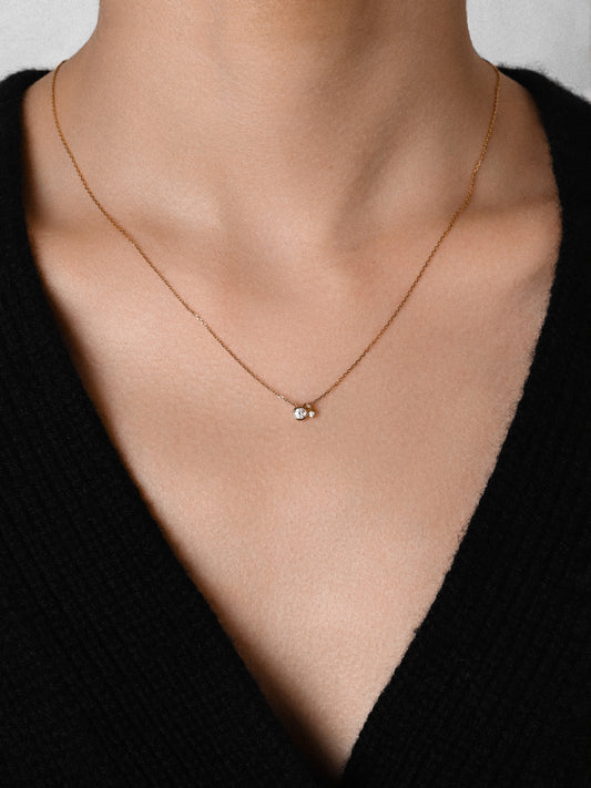 One Duo Necklace with Diamonds