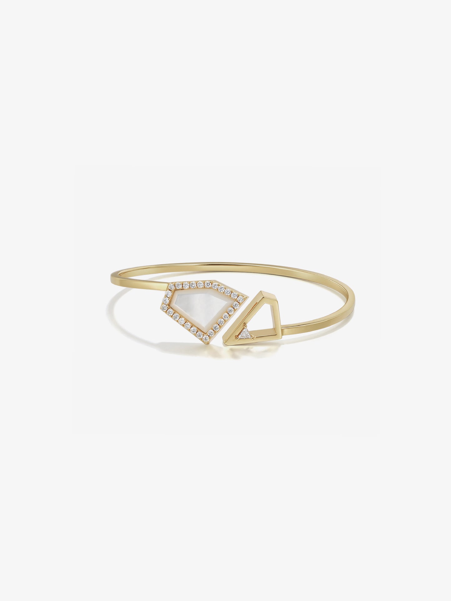 Mother-of-Pearl Pavé Bezel Cuff Bracelet