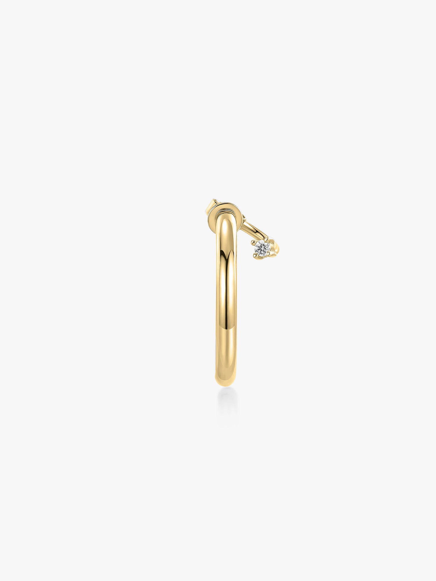 Essential Petite Single Hoop with Diamonds