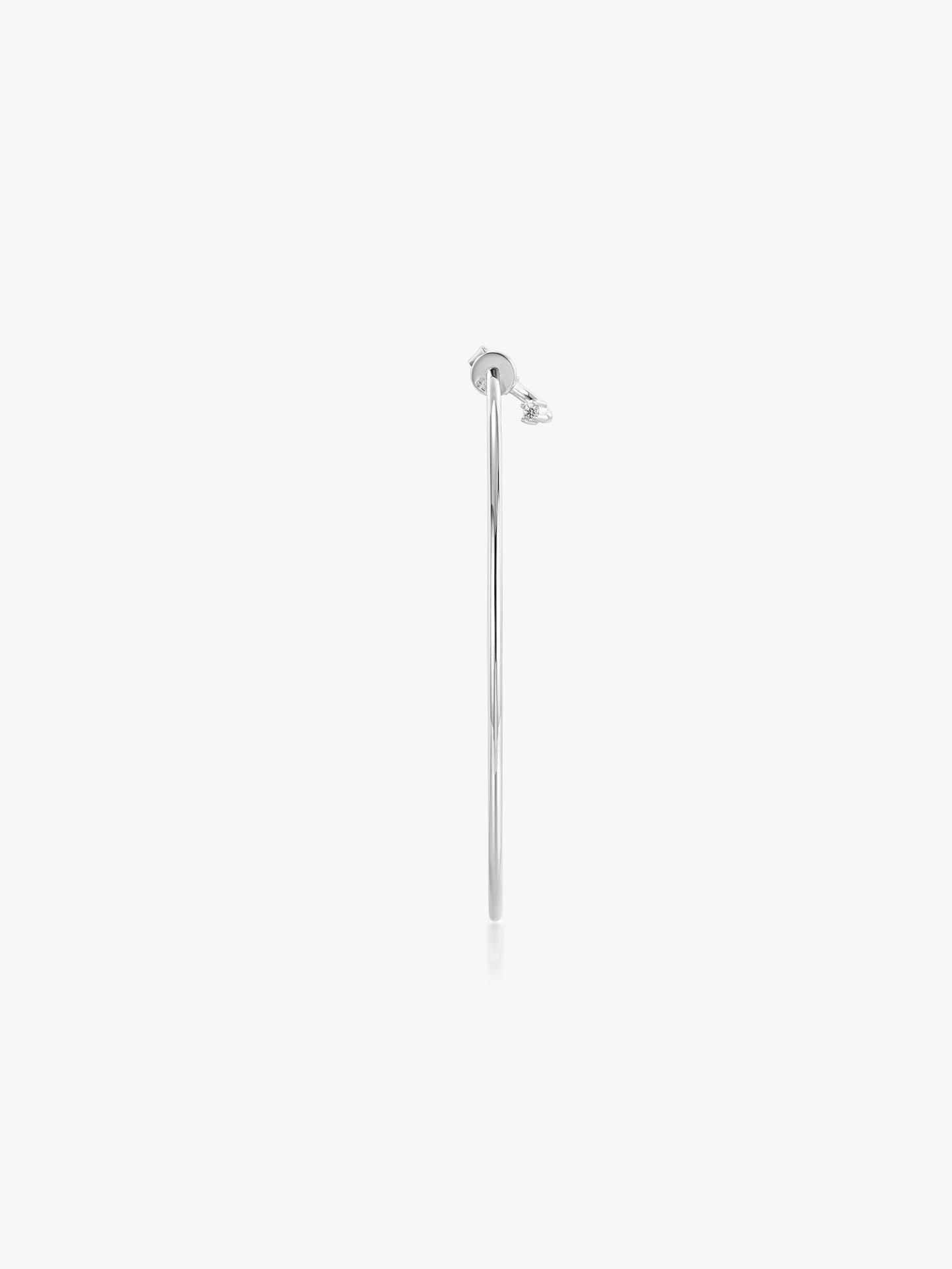 Essential Single Hoop with Diamonds