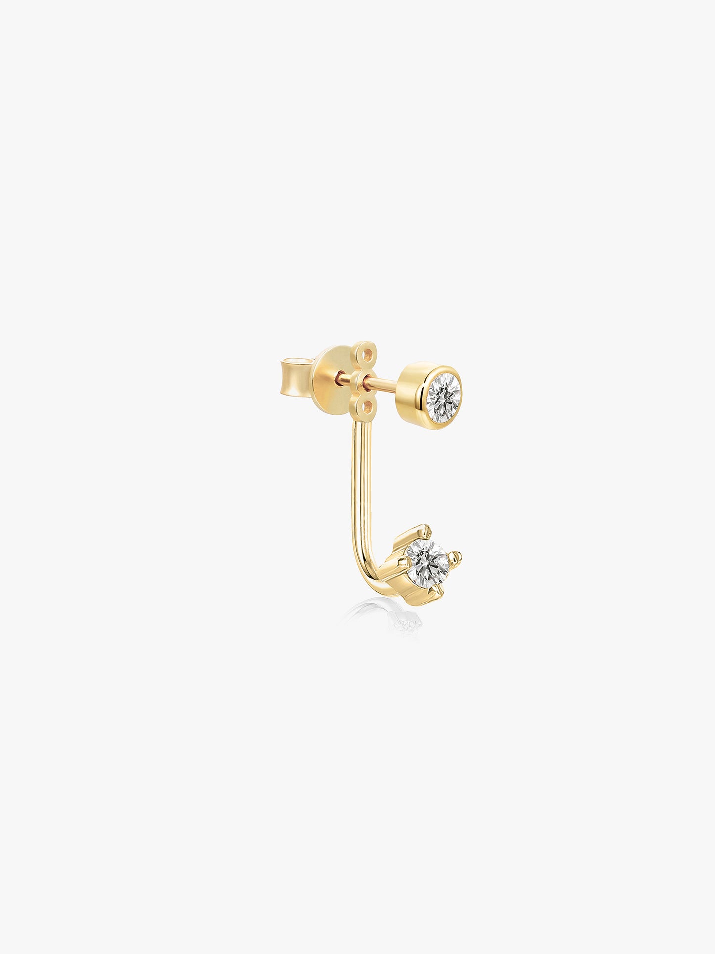 LEPOON Solitaire Single Stud and Ear Jacket, Grande Lumière