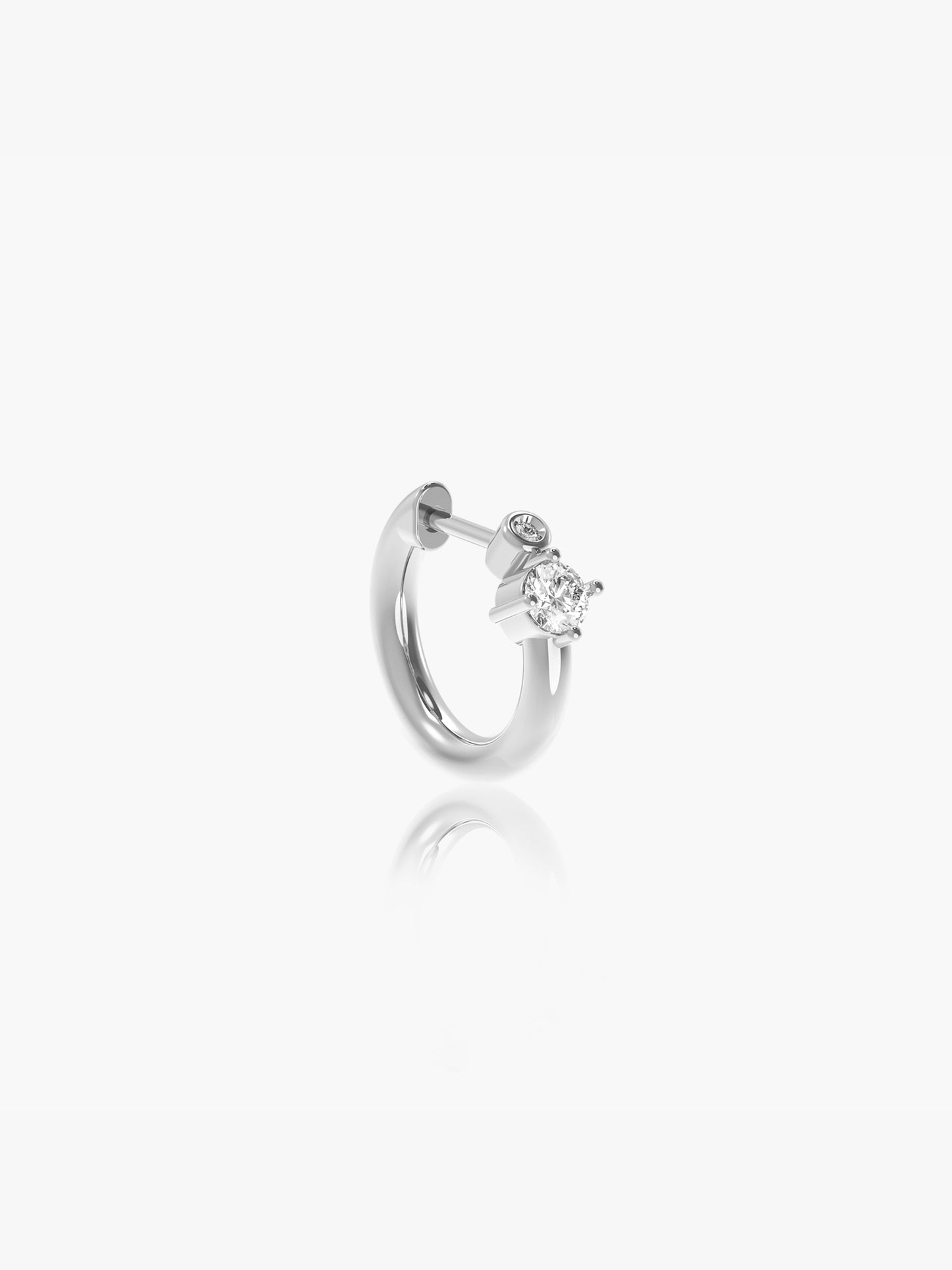 One Duo Single Hoop with Diamonds