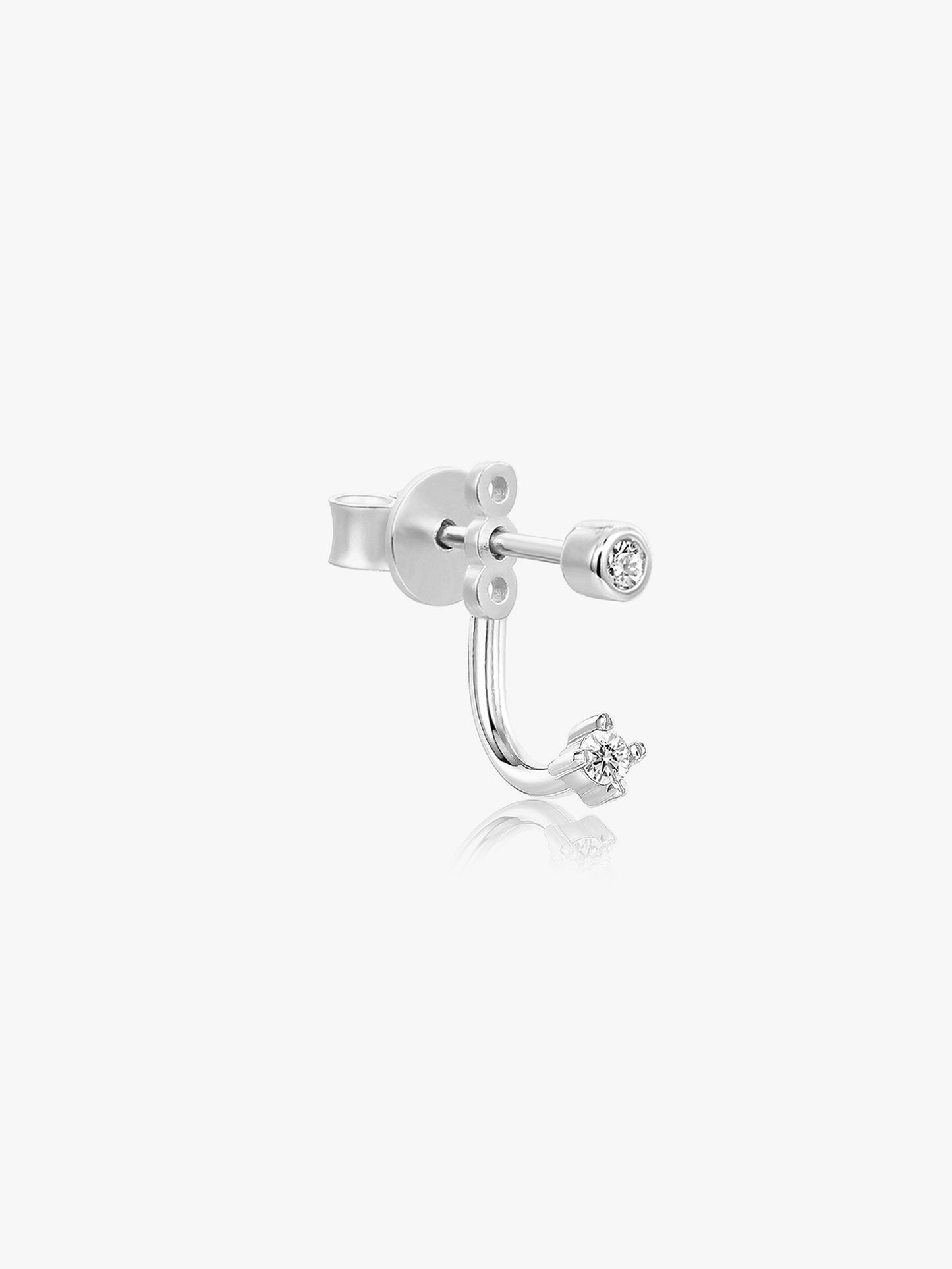 LEPOON Tiny Solitaire Single Stud and Ear Jacket, Petite Radiance