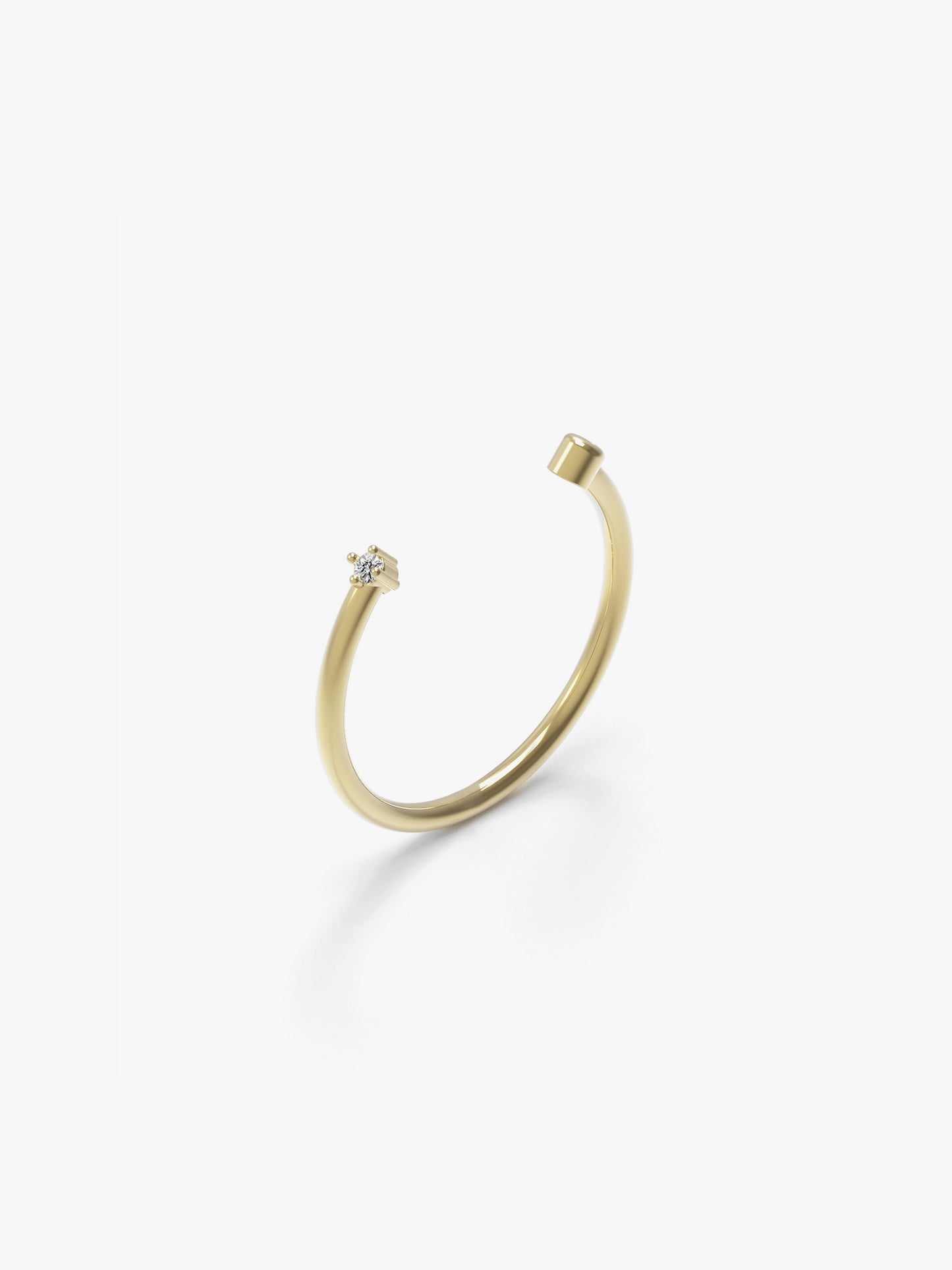 Tiny Cuff Ring with Diamonds