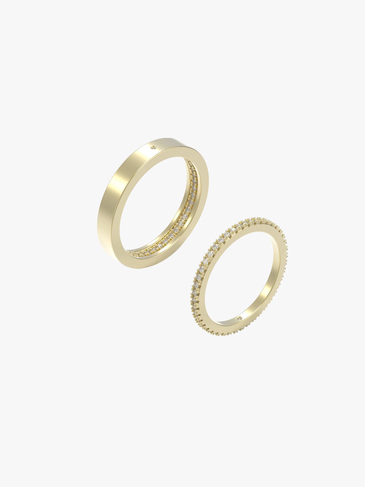 Interlock Wide Ring with Pavé Diamonds