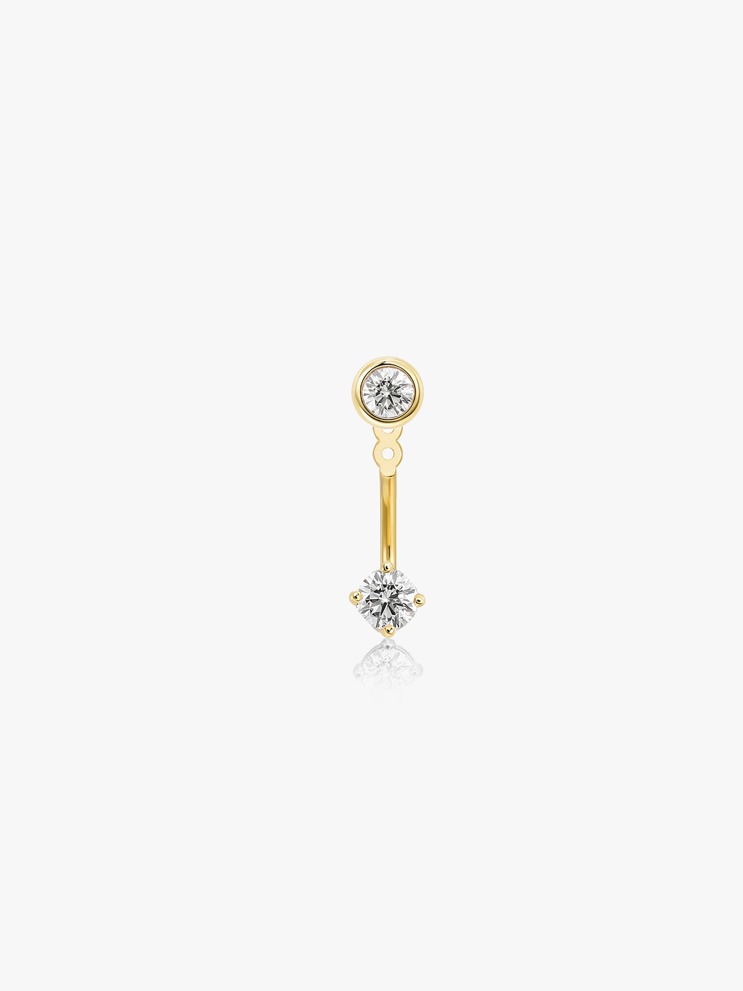 LEPOON Solitaire Single Stud and Ear Jacket, Grande Lumière