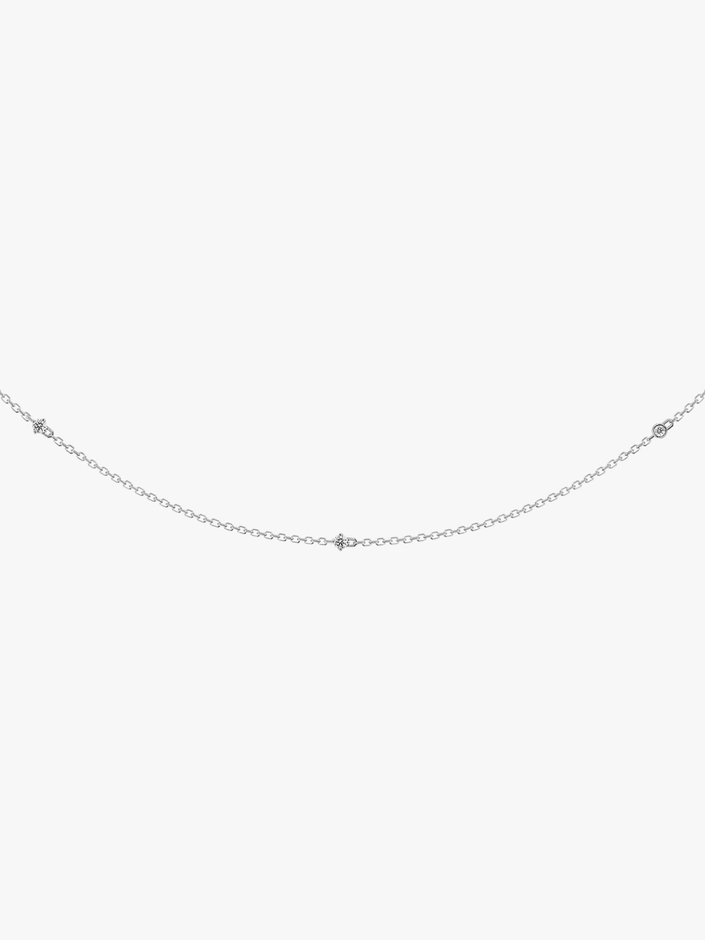 Set Station Necklace with Diamonds