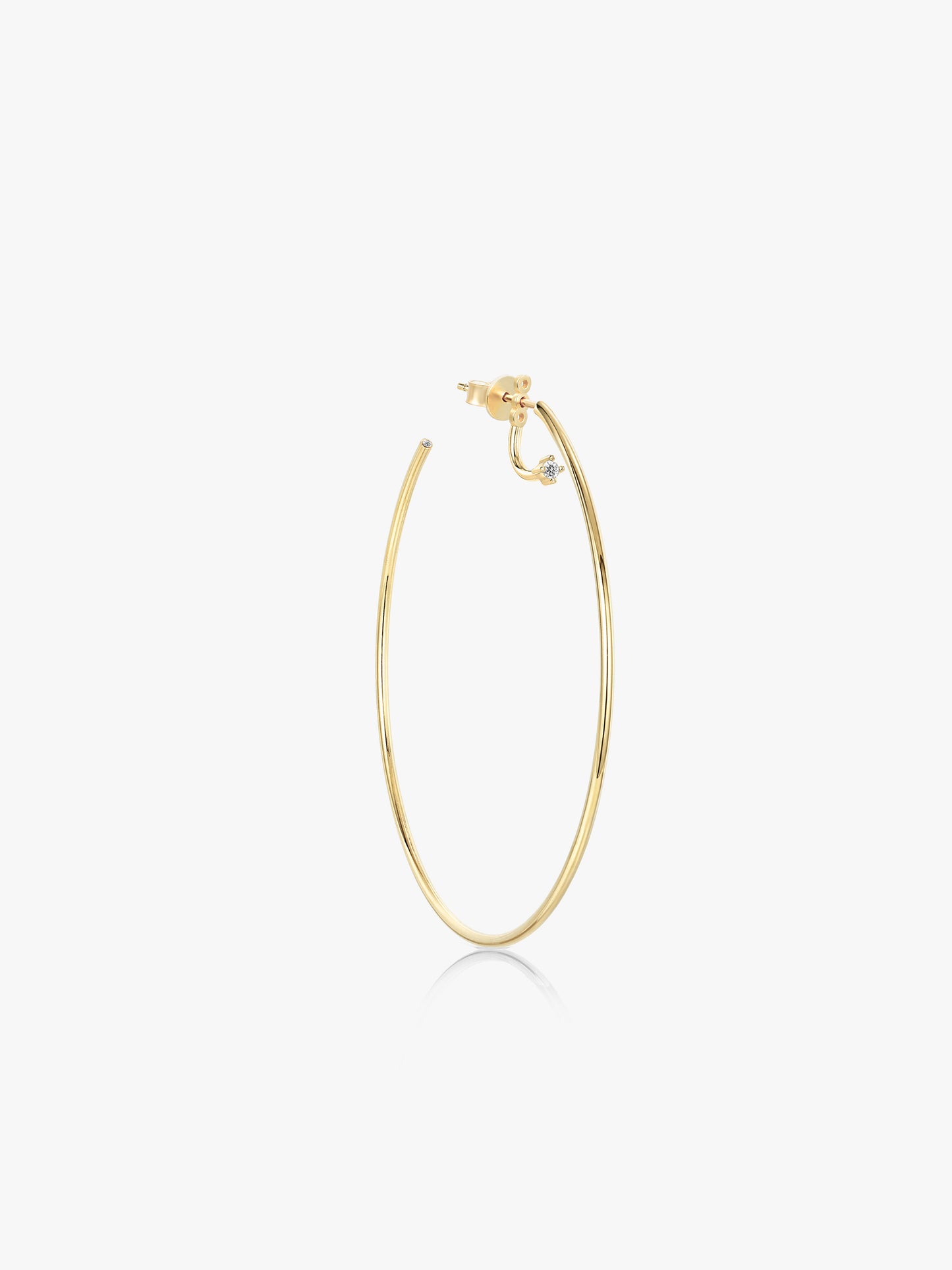 Essential Single Hoop with Diamonds