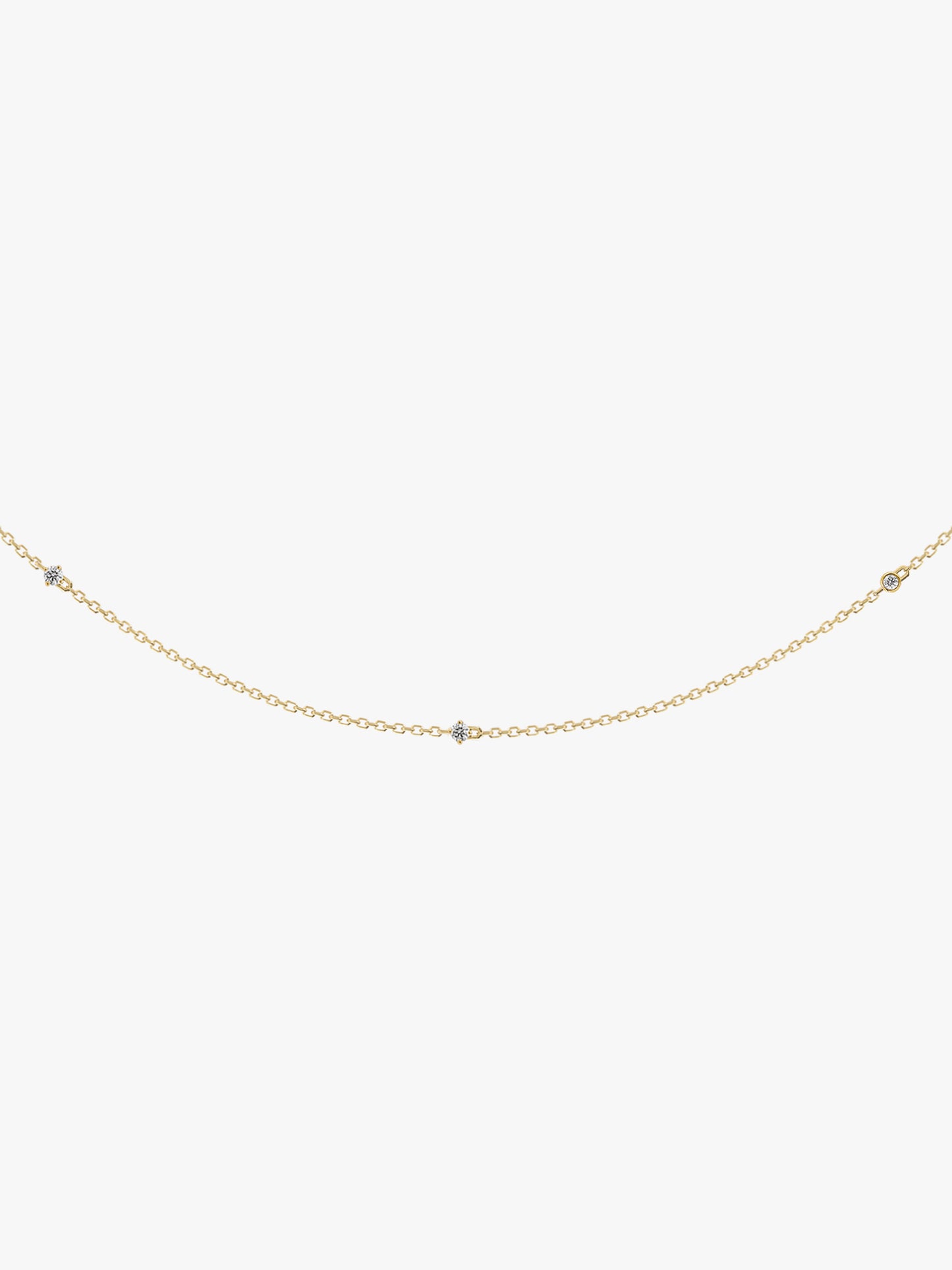 Set Station Necklace with Diamonds