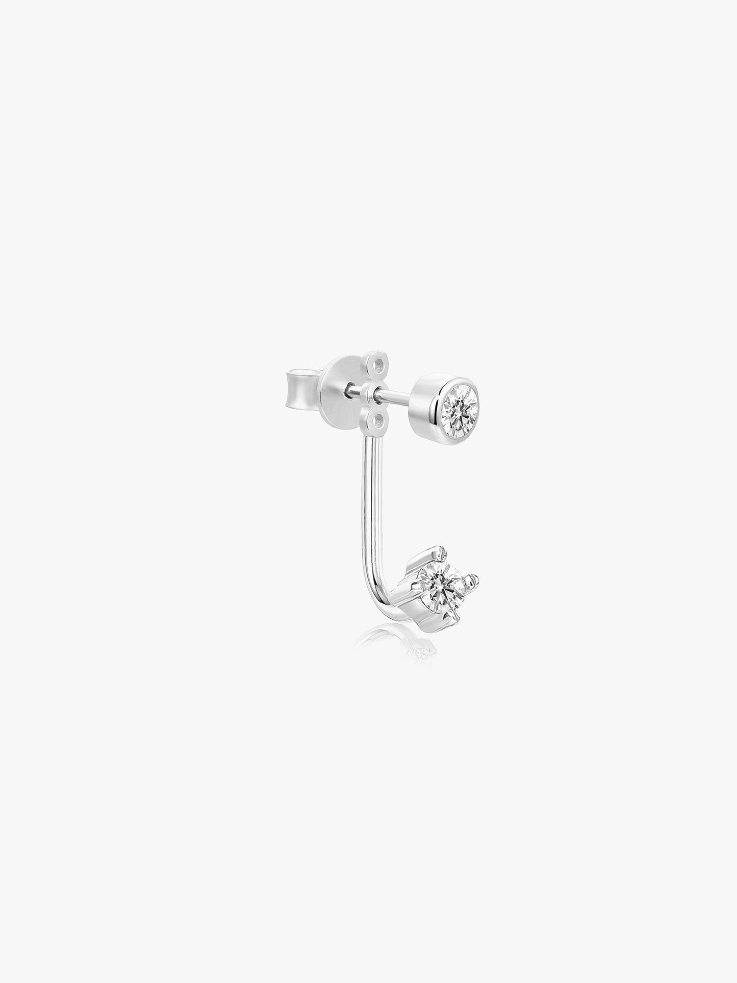 LEPOON Solitaire Single Stud and Ear Jacket, Grande Lumière