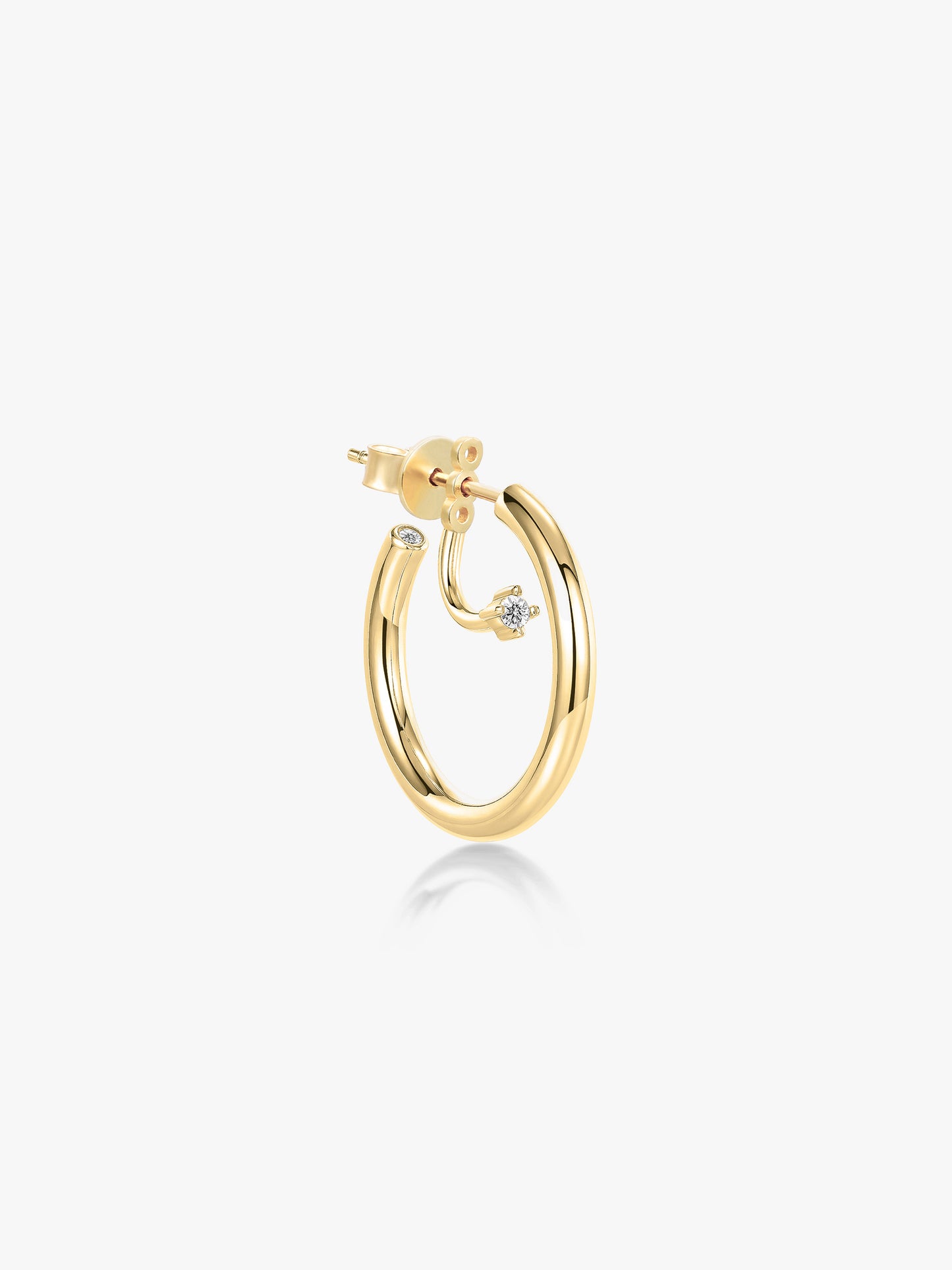 Essential Petite Single Hoop with Diamonds