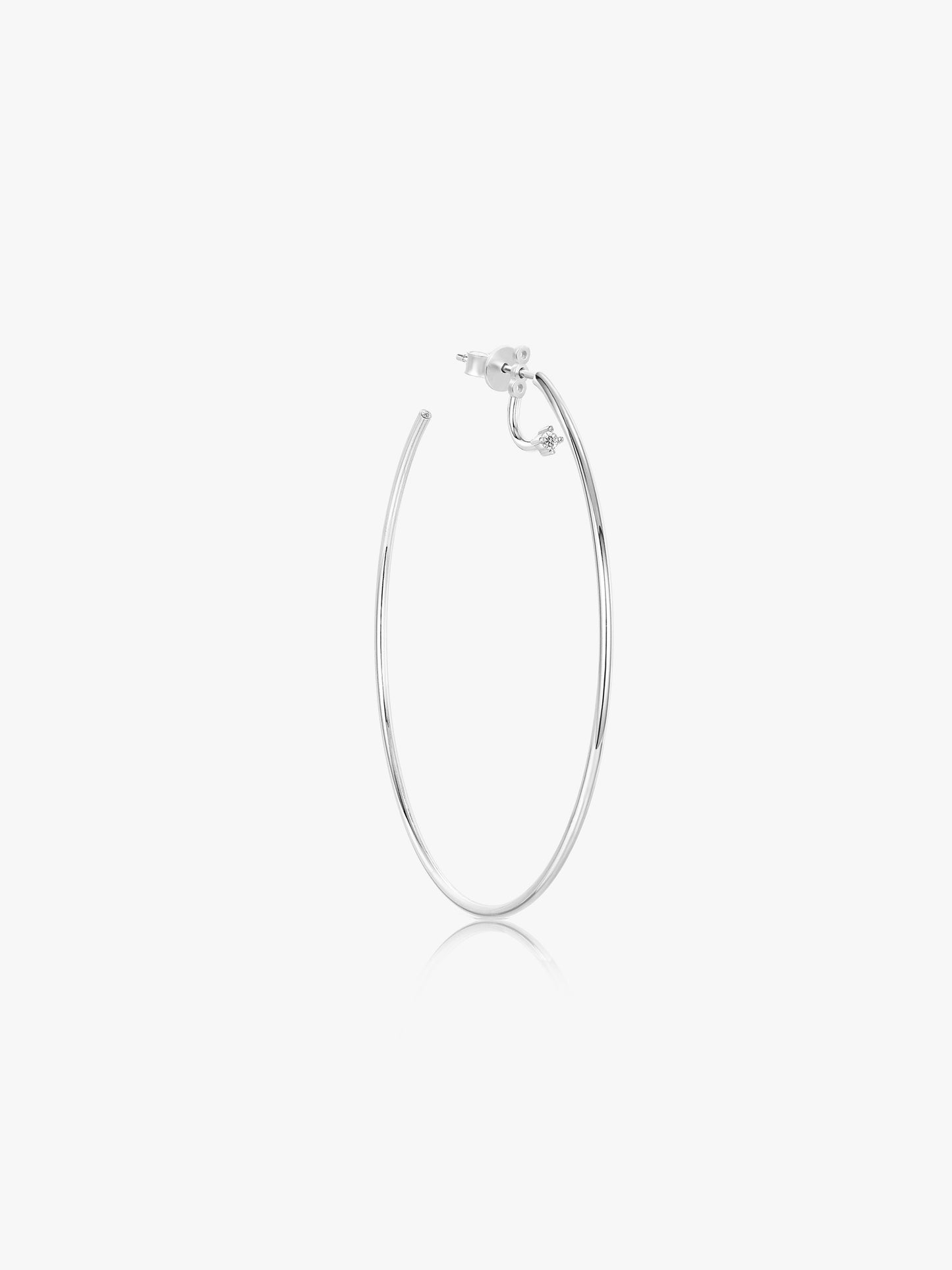 Essential Single Hoop with Diamonds