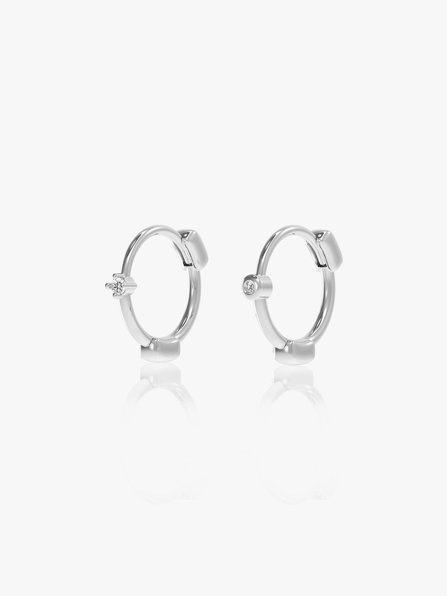 Offset Hoops with Diamonds