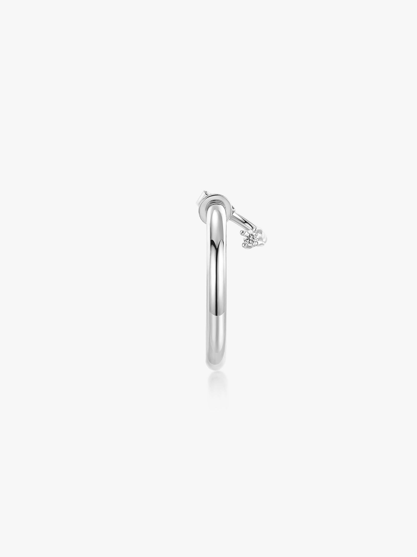 Essential Petite Single Hoop with Diamonds