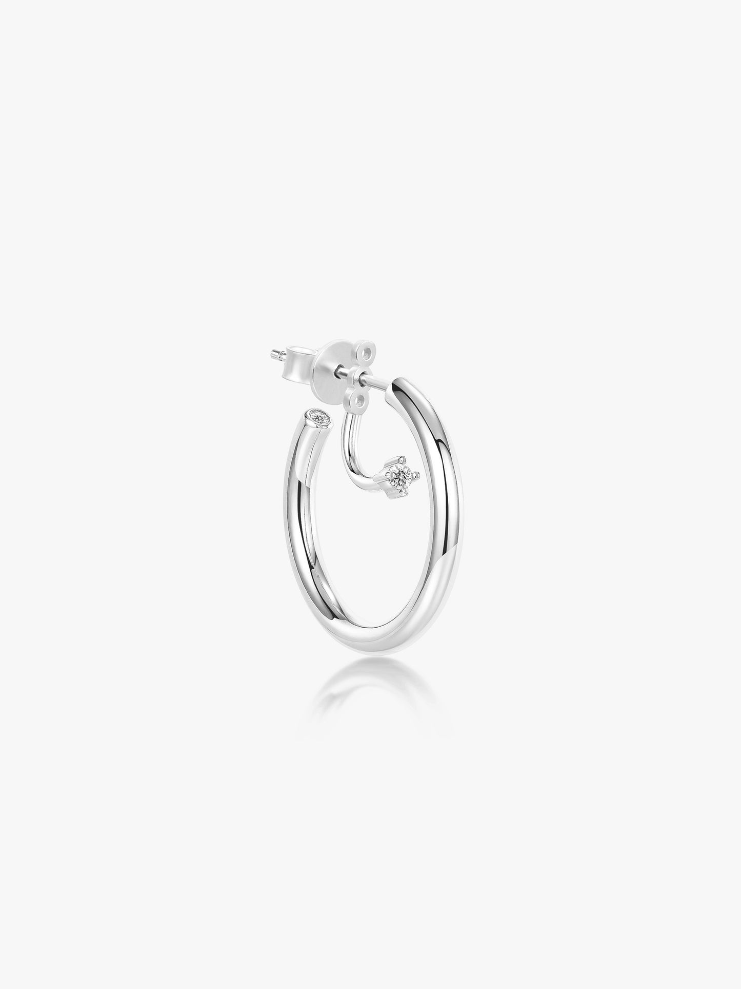 Essential Petite Single Hoop with Diamonds