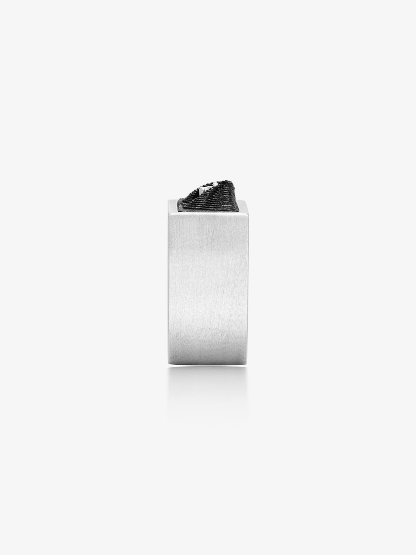Emerald Diamond Carbon Fiber Statement Wide Band Ring