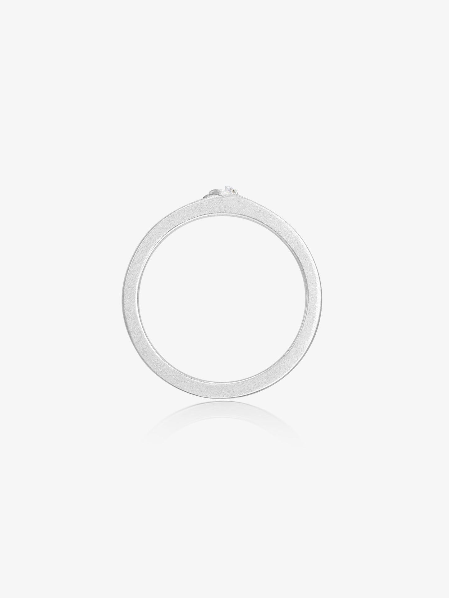 Folded Metal Diamond Narrow Band Ring