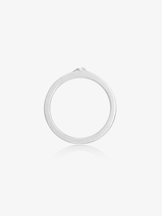 Folded Metal Diamond Narrow Band Ring