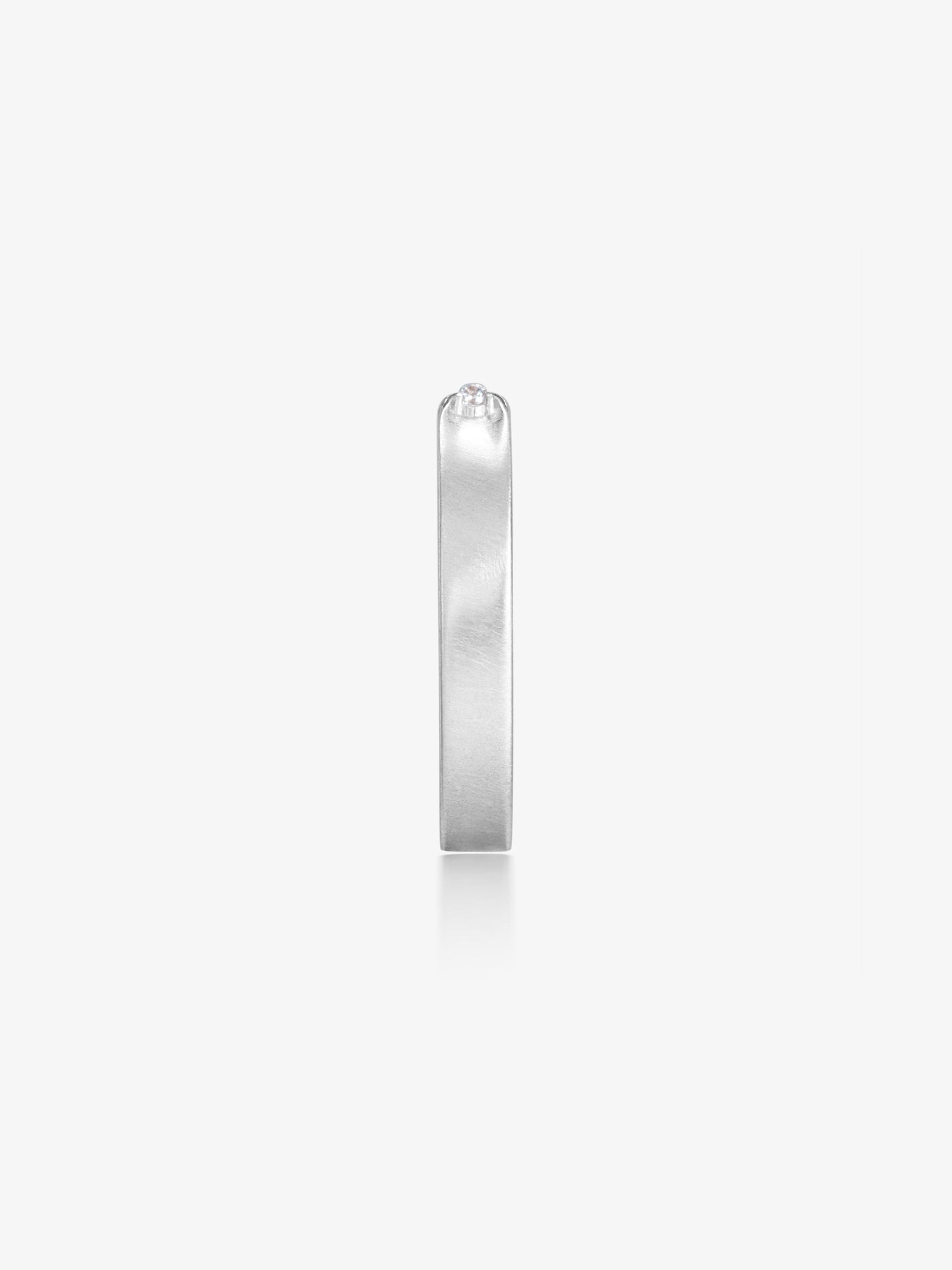 Folded Metal Diamond Narrow Band Ring