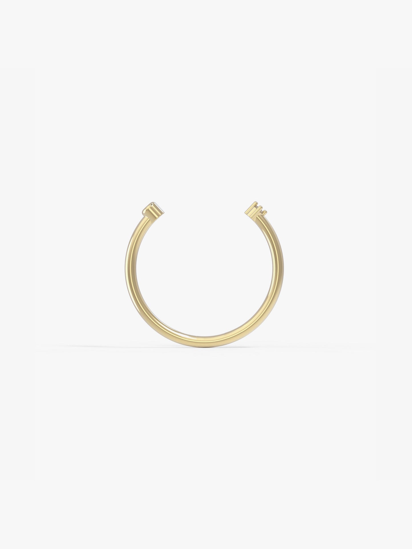 Tiny Cuff Ring with Diamonds