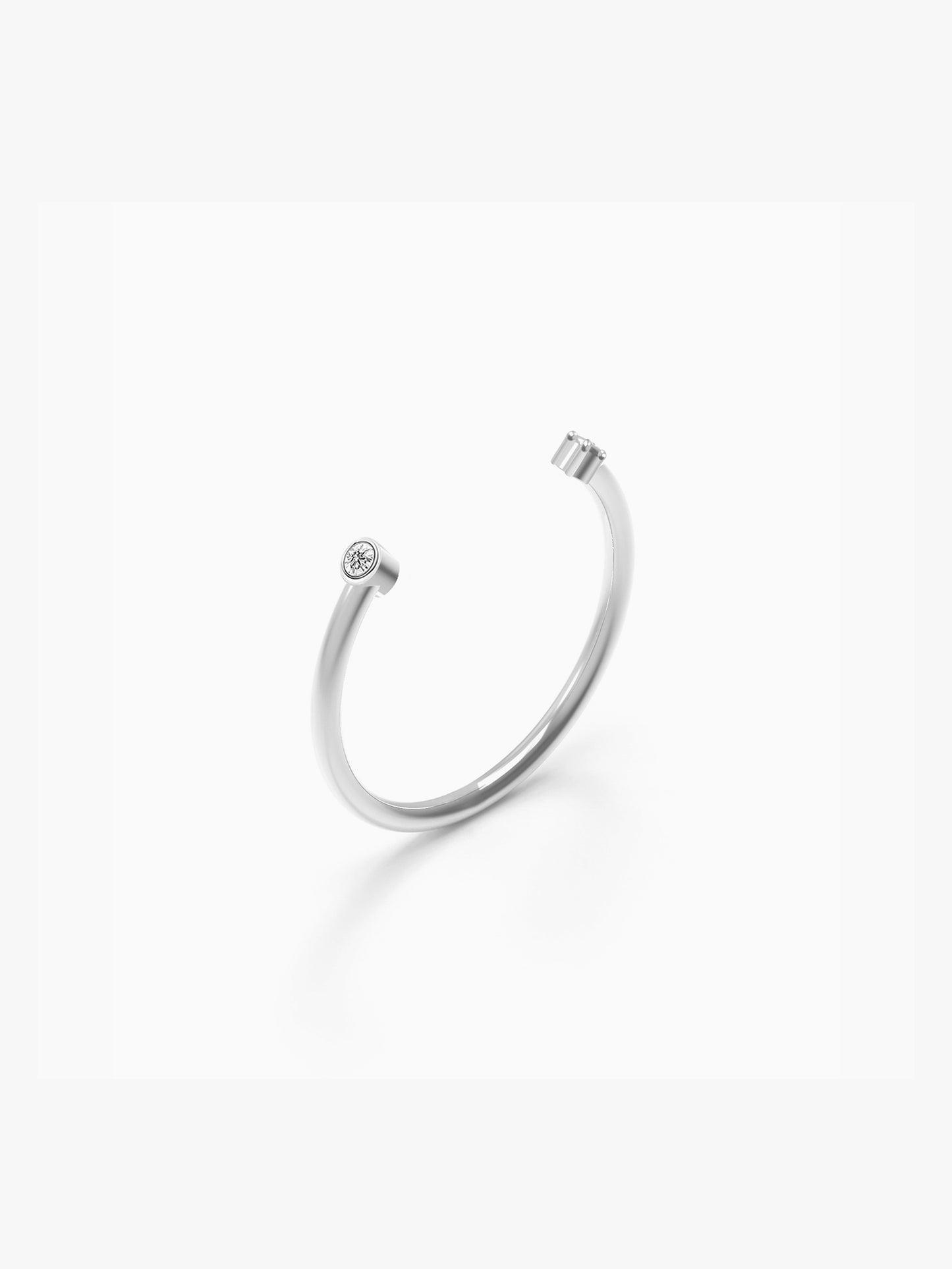 Tiny Cuff Ring with Diamonds