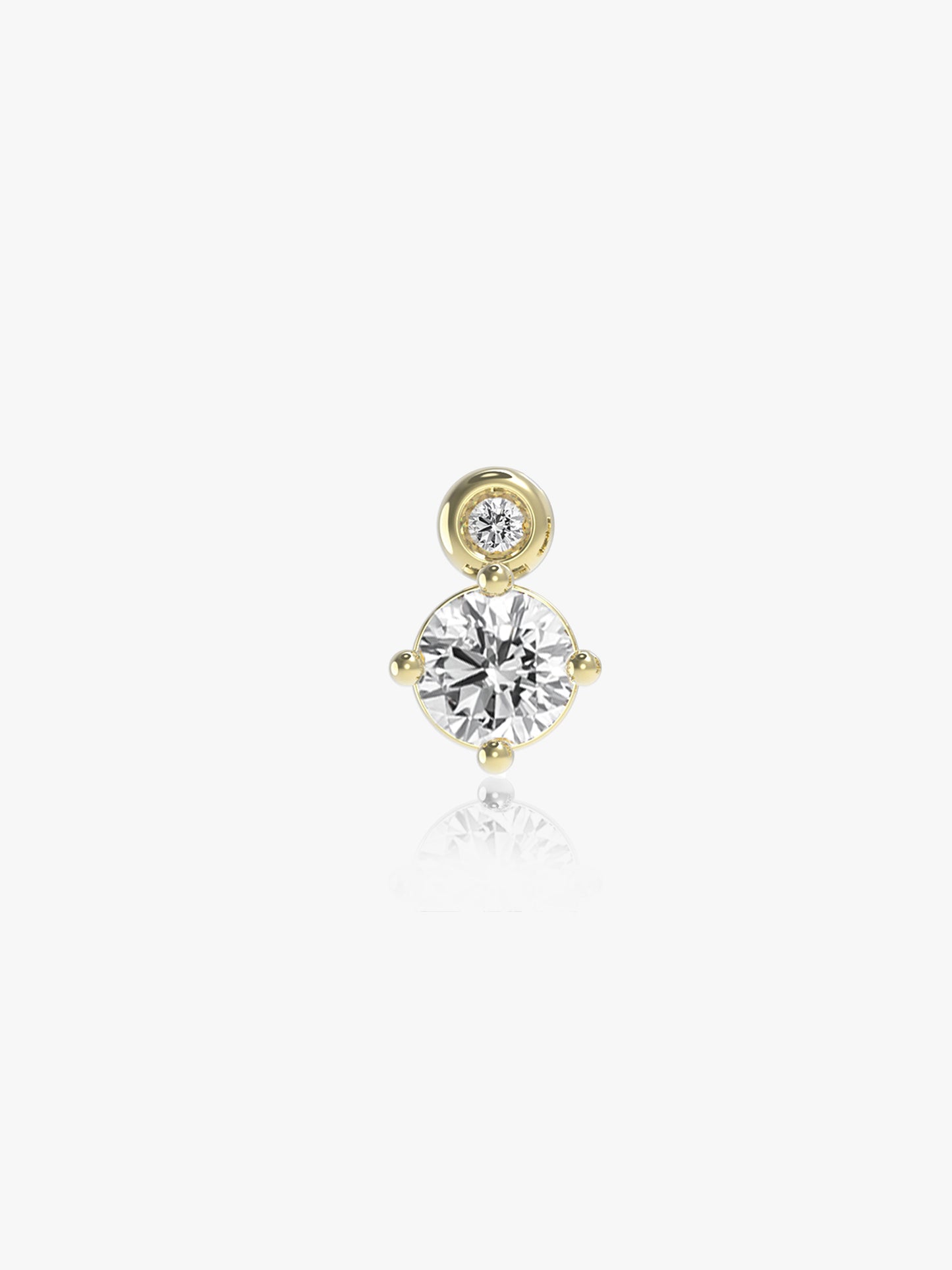 Tan Single Earring with Diamonds