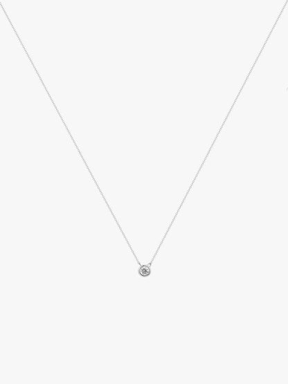LEPOON Bezel-Set Solitaire Necklace｜0.30ct