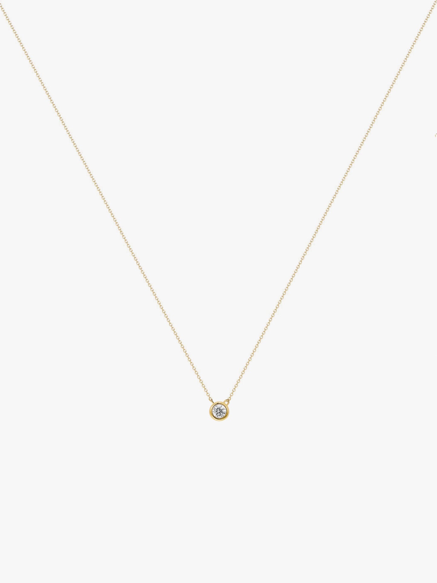 LEPOON Bezel-Set Solitaire Necklace｜0.30ct