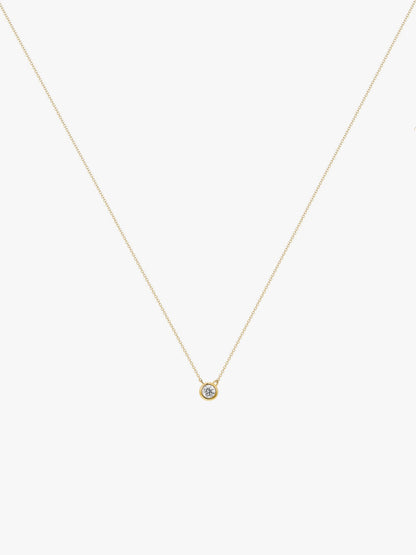 LEPOON Bezel-Set Solitaire Necklace｜0.30ct
