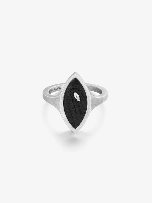 Marquise Diamond Carbon Fiber Statement Ring