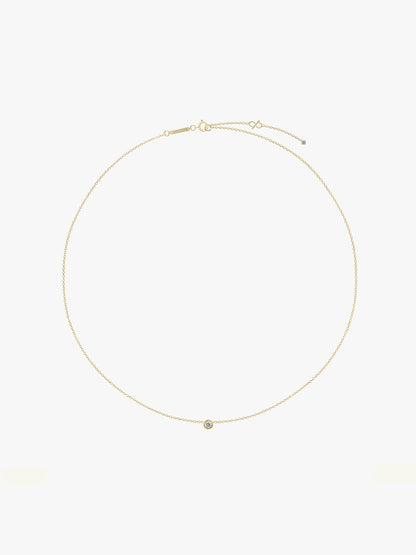 LEPOON Bezel-Set Solitaire Necklace｜0.30ct
