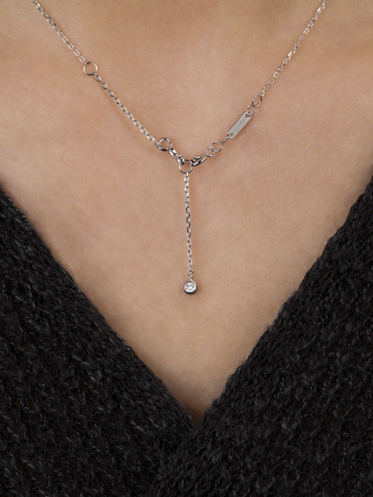 LEPOON Prong-Set Solitaire Necklace｜0.30ct