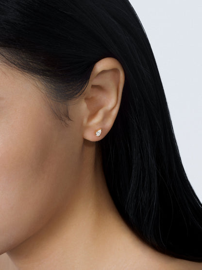 LEPOON Pear Diamond Solitaire Studs｜0.25 ct