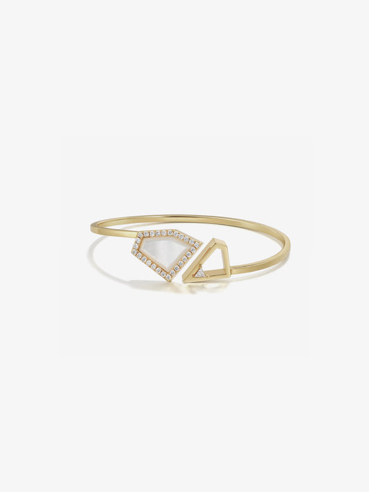 Mother-of-Pearl Pavé Bezel Cuff Bracelet