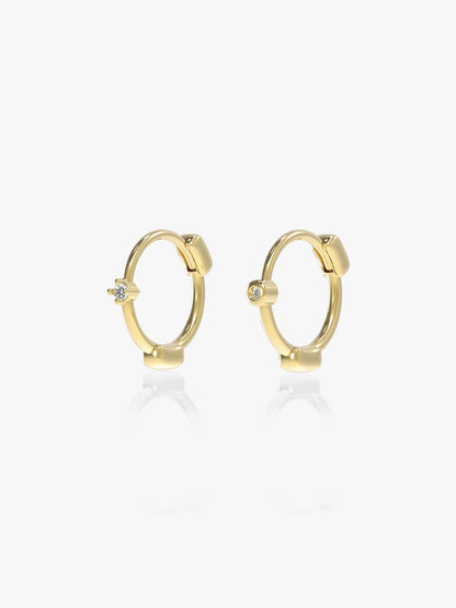 Offset Hoops with Diamonds