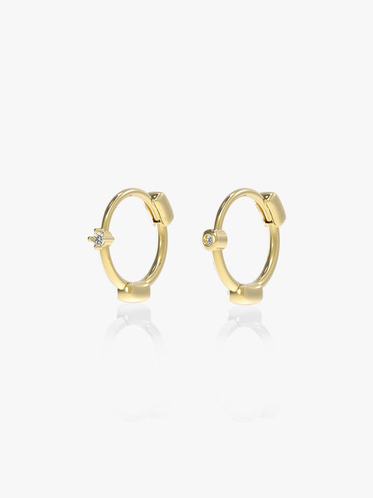 Offset Hoops with Diamonds