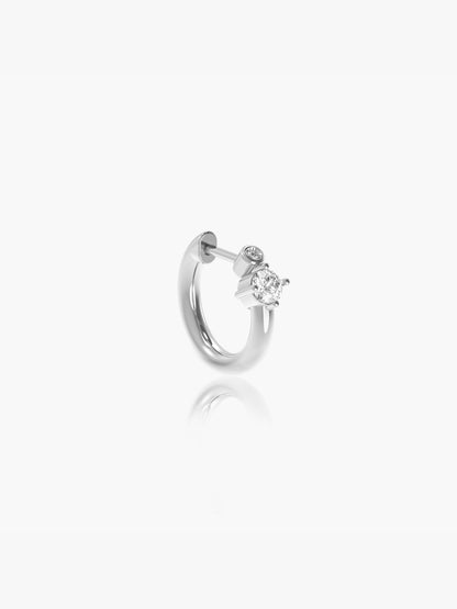 One Duo Single Hoop with Diamonds
