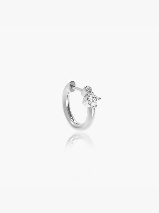 One Duo Single Hoop with Diamonds