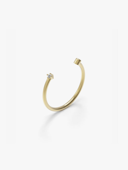 Tiny Cuff Ring with Diamonds