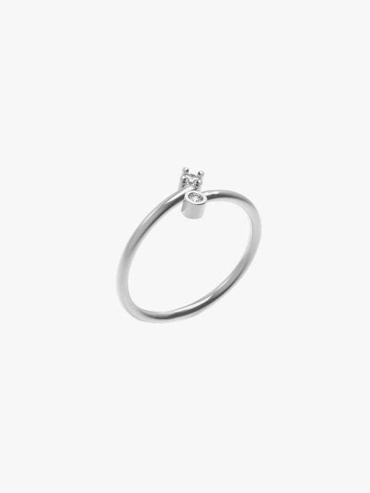 Bypass Cuff Ring with Diamonds