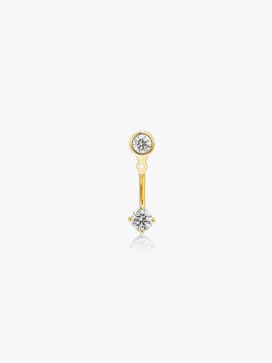 LEPOON Solitaire Single Stud and Ear Jacket, Grande Lumière