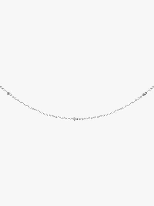 Set Station Necklace with Diamonds