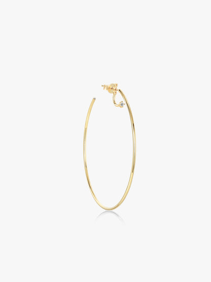 Essential Single Hoop with Diamonds