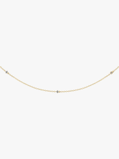 Set Station Necklace with Diamonds