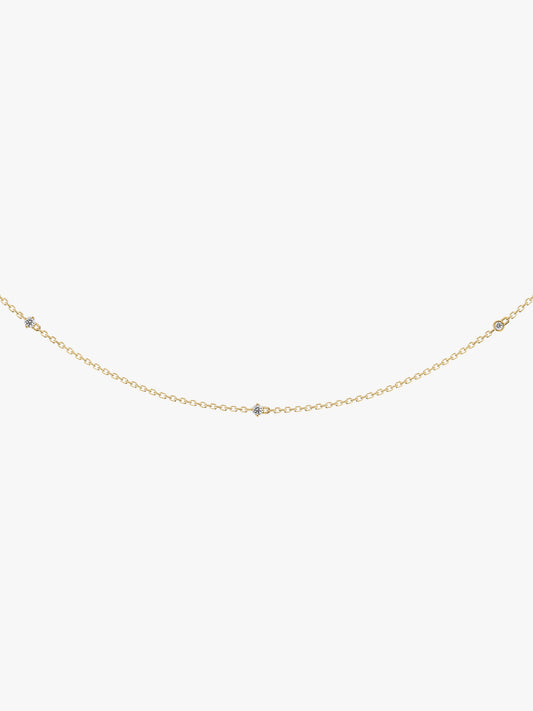 Set Station Necklace with Diamonds
