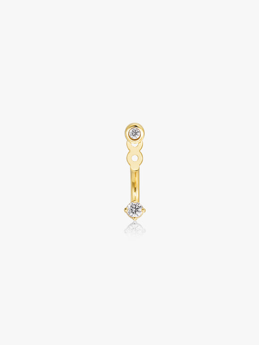 LEPOON Tiny Solitaire Single Stud & Ear Jacket, Petite Radiance