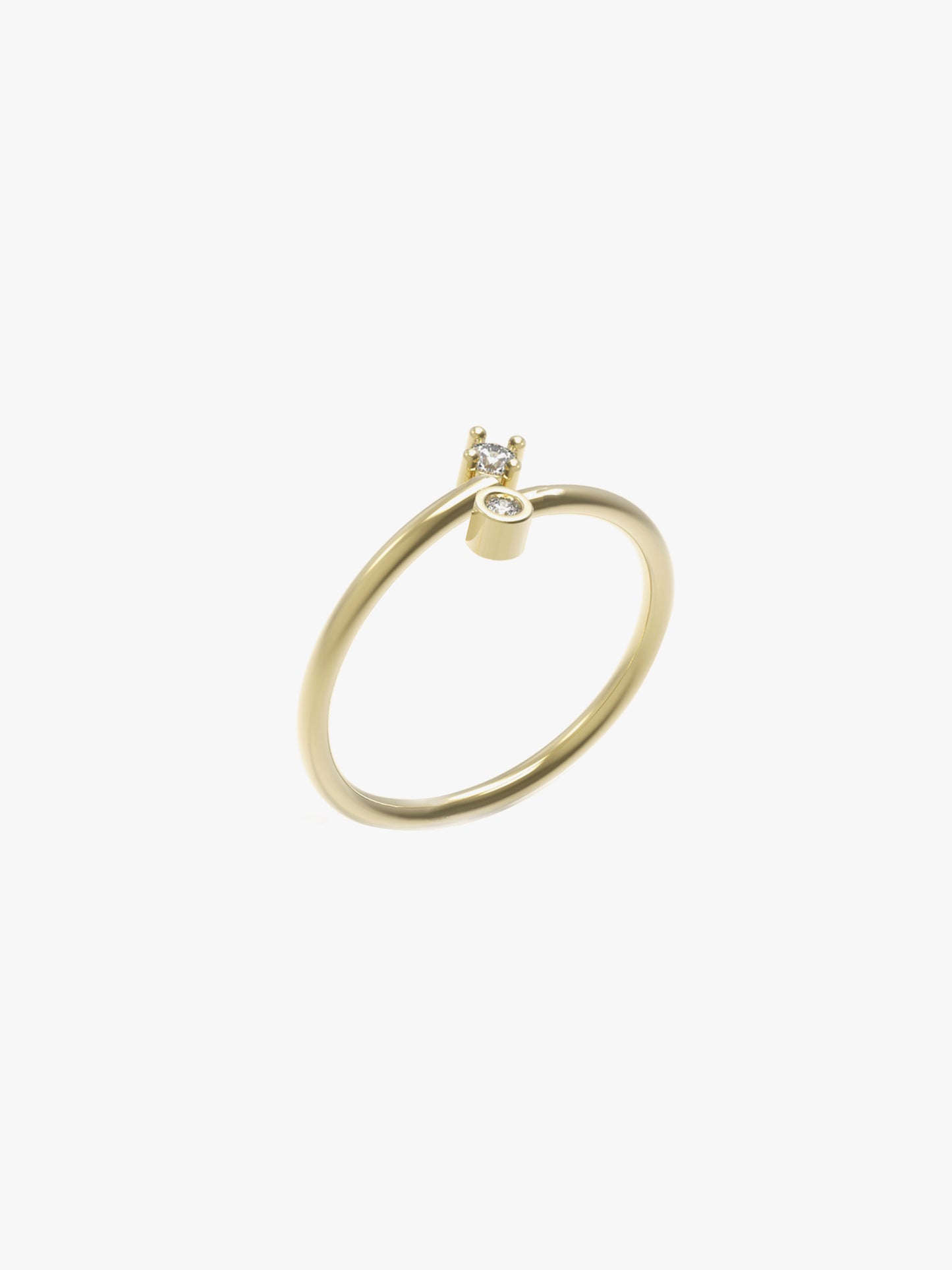 Bypass Cuff Ring with Diamonds