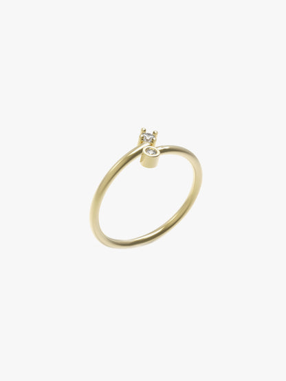 Bypass Cuff Ring with Diamonds