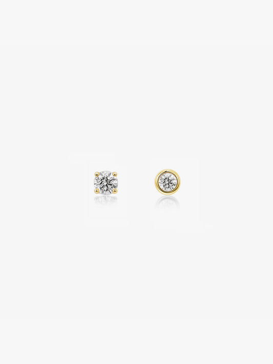 LEPOON Petite Radiance Diamond Solitaire Studs