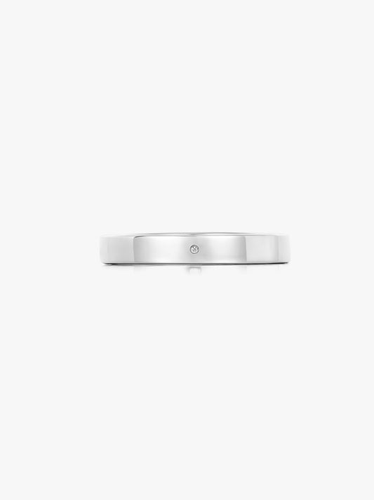Interlock Wide Ring with Pavé Diamonds